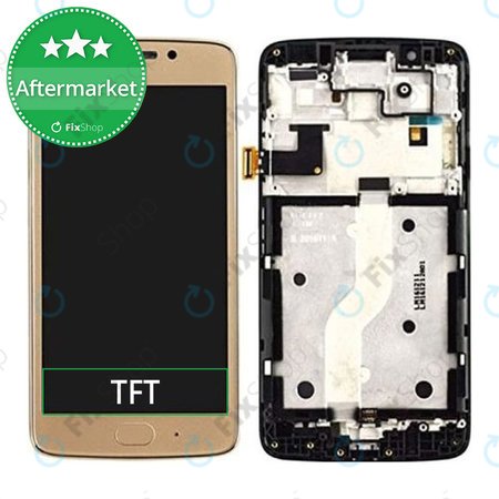 Motorola Moto G5 Plus - LCD zaslon + steklo na dotik + okvir (Gold) TFT