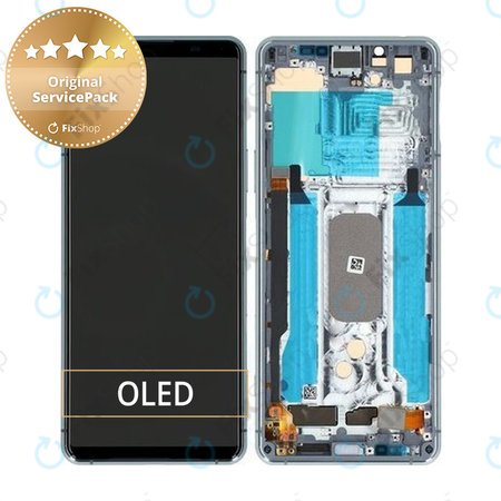 Sony Xperia 5 II - LCD zaslon + steklo na dotik + okvir (siv) - A5024933A Genuine Service Pack