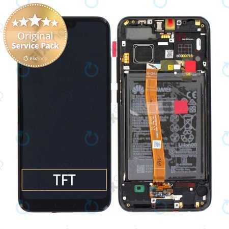 Huawei Honor 10 - LCD zaslon + steklo na dotik + okvir + baterija (Midnight Black) - 02351XBM Genuine Service Pack