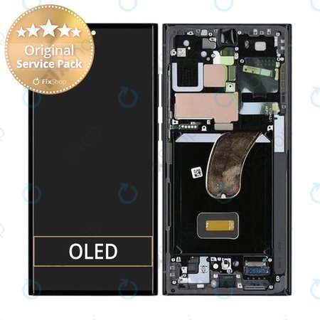 Samsung Galaxy S23 Ultra S918B - LCD zaslon + steklo na dotik + okvir (grafit) (rdeč) - GH82-30466E, GH82-30465E Genuine Service Pack