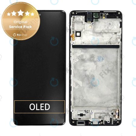 Samsung Galaxy M53 5G M536B - LCD zaslon + steklo na dotik + okvir (Black) - GH82-28812A, GH82-28895A Genuine Service Pack