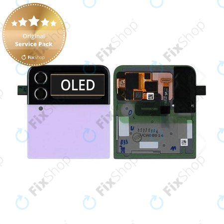 Samsung Galaxy Z Flip 4 F721B - LCD zaslon + steklo na dotik + okvir (zunanji) (Bora Purple) - GH97-27947B Genuine Service Pack