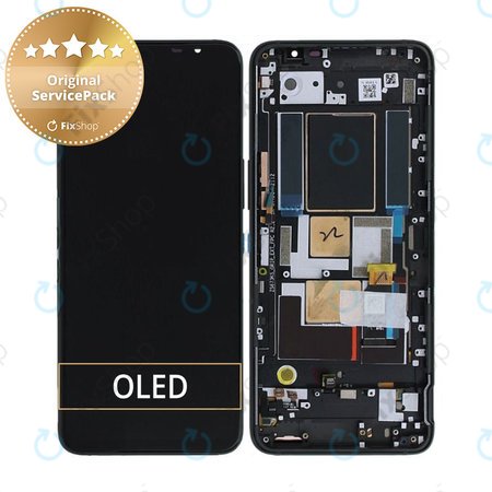 Asus ROG Phone 5s, 5s Pro ZS676KS - LCD zaslon + steklo na dotik + okvir (Blue) - 90AI0092-R20020 Genuine Service Pack