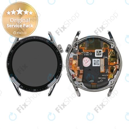 Huawei Watch GT 3 JPT-B19 46mm - LCD zaslon + steklo na dotik + okvir (srebrna) - 02354QMS Genuine Service Pack