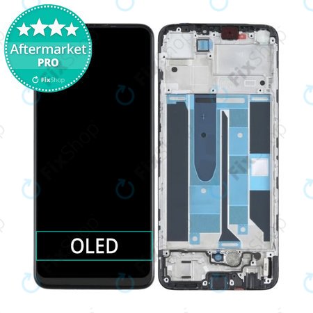 Realme 8 RMX3085 - LCD zaslon + steklo na dotik + okvir (Cyber Black) OLED