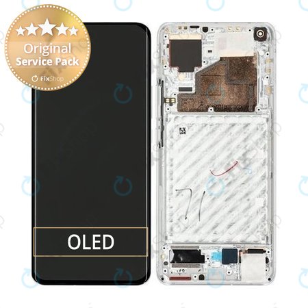 Xiaomi Mi 11, Mi 11 Pro - LCD zaslon + steklo na dotik + okvir (Cloud White) - 56000700K200 Genuine Service Pack