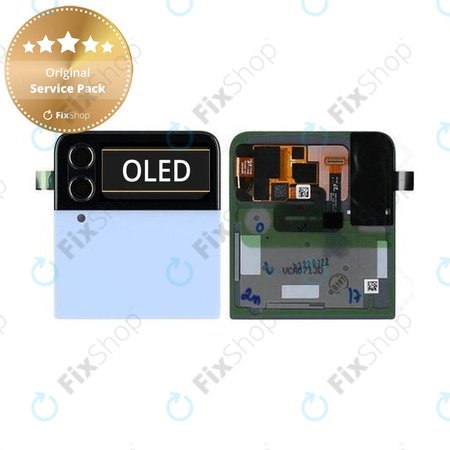 Samsung Galaxy Z Flip 4 F721B - LCD zaslon + steklo na dotik + okvir (zunanji) (Blue) - GH97-27947D Genuine Service Pack