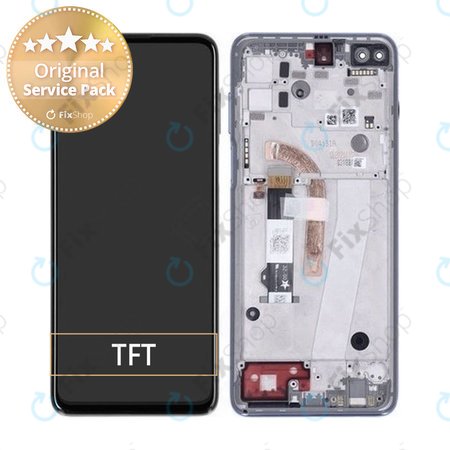 Motorola Moto G100 XT2125 - LCD zaslon + steklo na dotik + okvir (skrilasto siva) - 5D68C18395, 5D68C18395 Genuine Service Pack